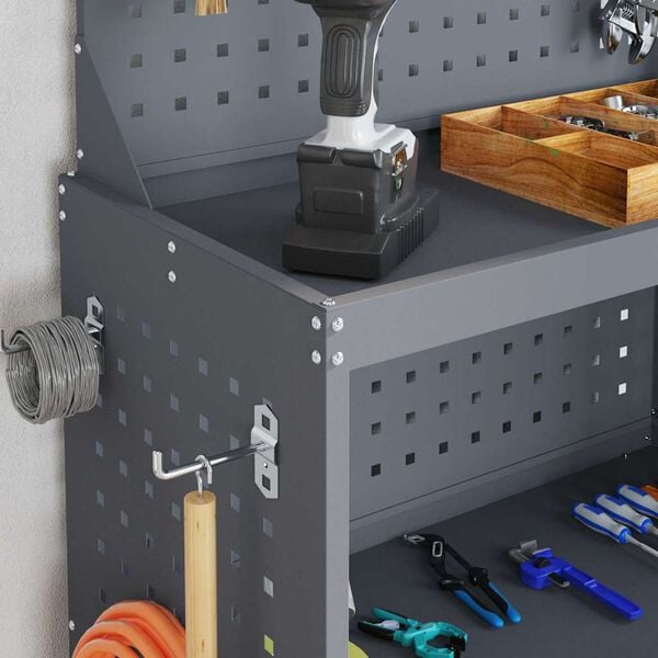 vidaXL Werkzeugwagen Anthrazit 65 x 35 x 111 cm Kaltgewalzter Stahl