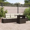 vidaXL Garten-Sofa-Set mit Kissen mit Speicher 5 pcs Braun und Creme
