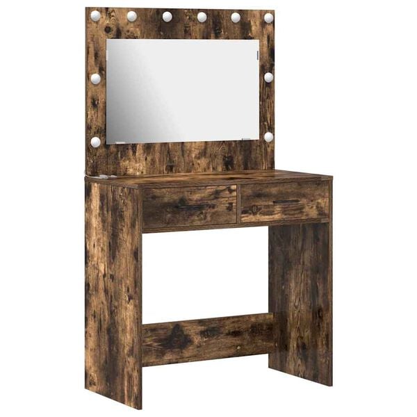 vidaXL Schminktisch Ger&auml;ucherte Eiche 78,5 x 41 x 135 cm Holzwerkstoff