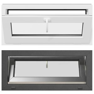 vidaXL Kellerfenster RISOR 90 x 40 cm PVC und Glas Anthrazit