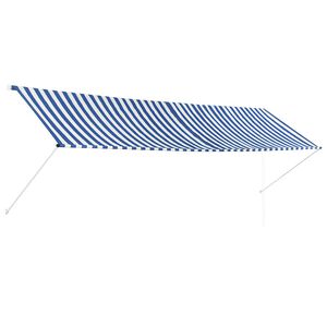 vidaXL Einziehbare Markise 400 x 150 cm Blau und Wei&szlig;