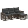 vidaXL Gartensofa-set 4 stk. Grau und Dunkelgrau Poly-Rattan