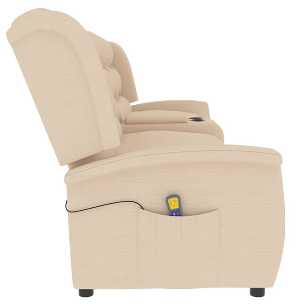 vidaXL 4-Sitzer Massagesessel mit Getränkehalter Creme