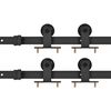 vidaXL Schiebet&uuml;r-Beschlags&auml;tze 2 Stk. 183 cm Stahl Schwarz