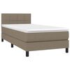 vidaXL Boxspringbett mit Matratze Taupe 100x200 cm Stoff