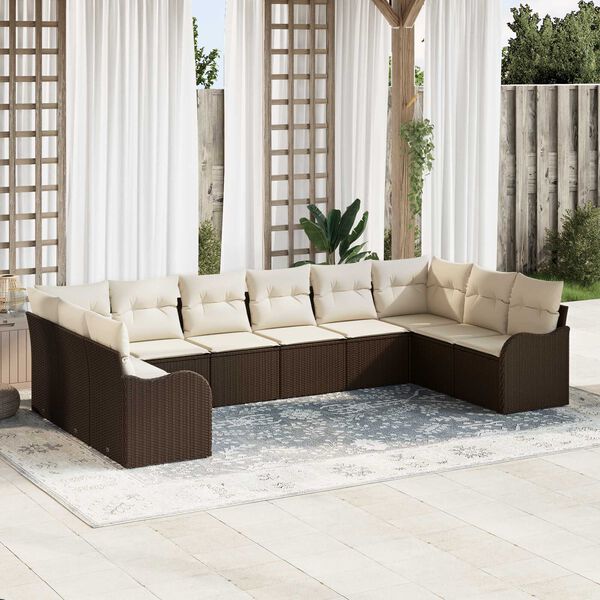 vidaXL Gartensofa-set Braun Poly-Rattan