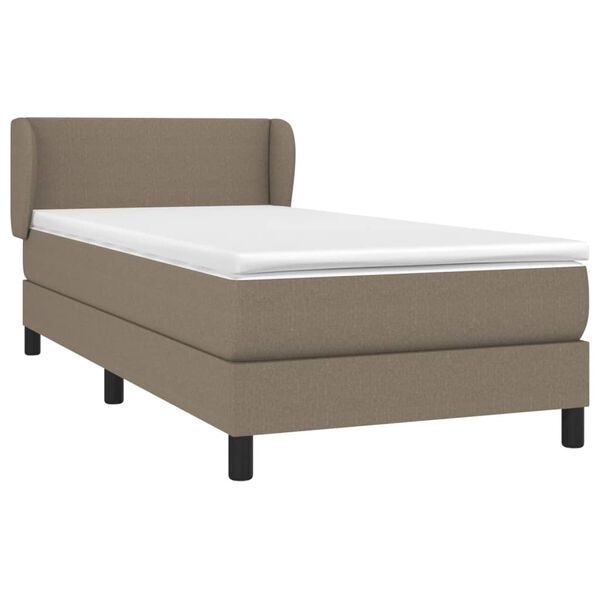 vidaXL Boxspringbett mit Matratze Taupe 80x200 cm Stoff