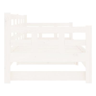 vidaXL Tagesbett Ausziehbar Weiß Massivholz Kiefer 2x(90x190) cm