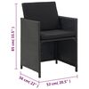 vidaXL 13-tlg. Garten-Essgruppe mit Auflagen Poly Rattan Schwarz