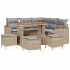 vidaXL Gartensofa-set 9 pcs Beige Poly-Rattan