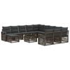 vidaXL Gartensofa-set 13 stk. Grau Poly-Rattan