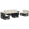 vidaXL Gartensofa-set 9 stk. Schwarz und Cremewei&szlig; Poly-Rattan