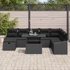 vidaXL Garten-Sofa-Set mit Kissen 9 pcs Schwarz Poly Rattan