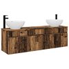 vidaXL Badezimmerschrank-Set 3 stk. Altholz 49 x 44,5 x 66,5 cm