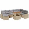 vidaXL Garten-Sofa-Set mit Kissen 9 pcs Beige und Hellgrau