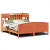 vidaXL Massivholzbett mit Regal ohne Matratze Wachsbraun 200x200 cm