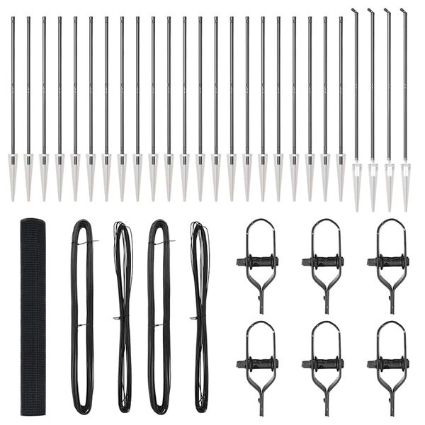 vidaXL Zaunpfosten Grau 50 x 1,4 m (Masche 19 x 19 mm) Stahl und PVC