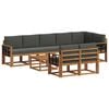 vidaXL Outdoor-Sofagarnitur mit Kissen 9 pcs Natur und Anthrazit
