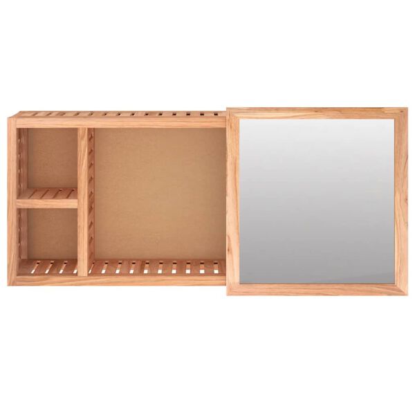 vidaXL Spiegelschrank 80x17x34 cm Massivholz Nussbaum