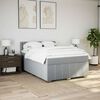vidaXL Boxspringbett mit Matratze Hellgrau 140x190 cm Stoff