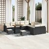 vidaXL Garten-Sofa-Set mit Kissen 13 pcs Schwarz und Creme