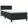 vidaXL Boxspringbett mit Matratze & LED Schwarz 90x220 cm Samt