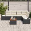 vidaXL Gartensofa-set mit Speicher 6 pcs Schwarz und Creme Poly-Rattan