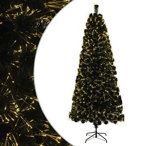 vidaXL Glasfaser-Weihnachtsbaum 180 cm 24 LEDs Warmes Wei&szlig; PVC Gr&uuml;n