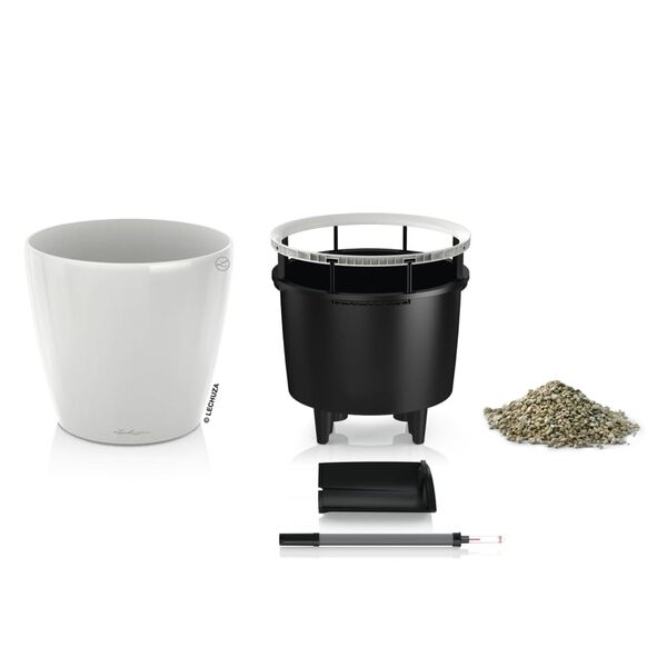 LECHUZA Tischgef&auml;&szlig; CLASSICO LS 21 ALL-IN-ONE Hochglanz-Wei&szlig;