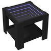 vidaXL LED-Couchtisch Schwarz 53x53x45 cm Holzwerkstoff