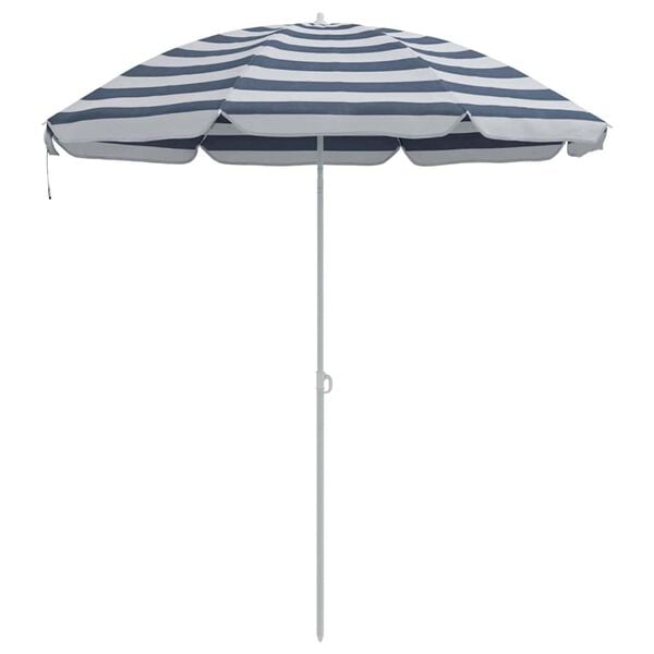 vidaXL Strandparasol Blau und Wei&szlig; 206 x 206 x 212 cm