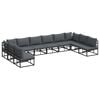 vidaXL Gartensofa-set 10 Stk. Schwarz Aluminium
