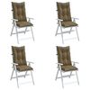 vidaXL Hochlehner-Auflagen 4 Stk. Melange Taupe 120x50x7 cm Stoff