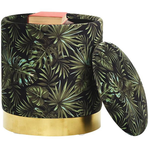 vidaXL Runder Aufbewahrungshocker Mehrfarbig Stoff 31 x 37 cm