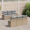 vidaXL Gartensofa-set mit Kissen 7 pcs Beige und Grau Poly-Rattan