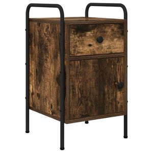 vidaXL Nachttisch Ger&auml;ucherte Eiche 35 x 36,5 x 61 cm Holzwerkstoff