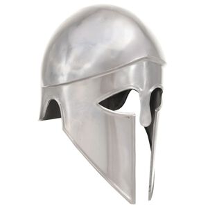 vidaXL Griechischer Krieger-Helm Antik Replik f&uuml;r LARP Silbern Stahl
