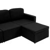 vidaXL Modulares 3-Sitzer-Schlafsofa Schwarz Stoff