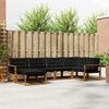 vidaXL Outdoor-Sofagarnitur mit Kissen 18 pcs Nat&uuml;rlich und Schwarz