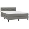 vidaXL Boxspringbett mit Matratze & LED Dunkelgrau 140x190 cm Stoff