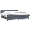 vidaXL Boxspringbett mit Matratze Dunkelgrau 180x220 cm Samt