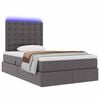 vidaXL Bett mit Stauraum und LED mit LED Grau 120 x 190 cm Kunstleder