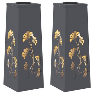 vidaXL Solar LED Weg Licht 2 stk. Warmes Wei&szlig; 18 x 18 x 50 cm