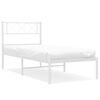 vidaXL Bettgestell mit Kopfteil Metall Wei&szlig; 100x200 cm