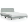 vidaXL Bettgestell Dover Hellgrau 135x190 cm Samt