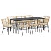 vidaXL Garten Essgruppe 9 pcs Braun Poly-Rattan