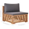 vidaXL 3-Sitzer-Gartensofa mit Kissen Massivholz Teak