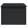 vidaXL Gartenhocker mit Kissen Schwarz 55x55x37 cm Poly Rattan
