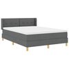 vidaXL Boxspringbett mit Matratze Dunkelgrau 140 x 200 cm Stoff