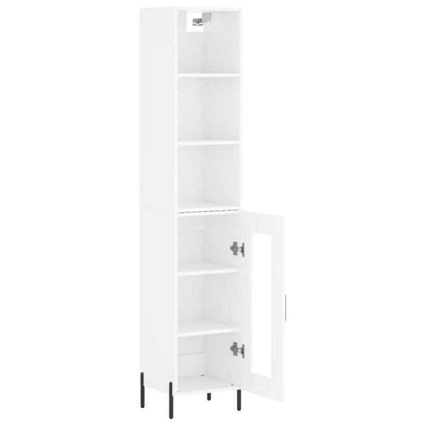 vidaXL Highboard Hochglanz-Wei&szlig; 34,5x34x180 cm Holzwerkstoff